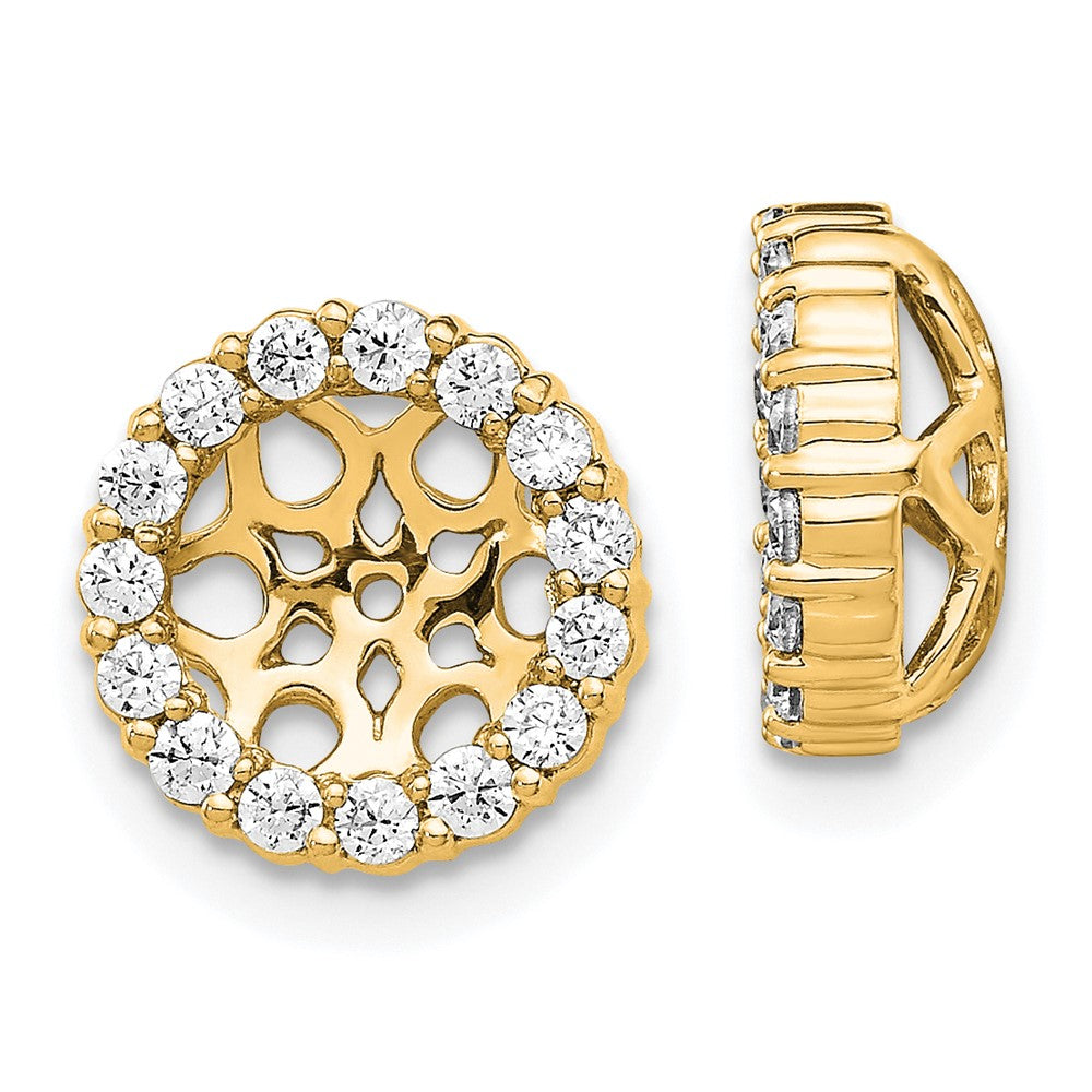 14K Gelbgold Ohrring-Jackets mit Diamanten im Kreis-Design, 0,5 ct