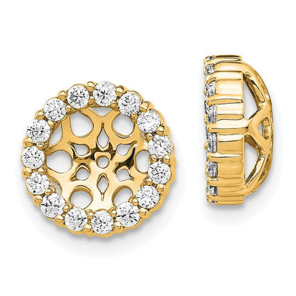 14K Gelbgold Ohrring-Jackets mit Diamanten im Kreis-Design, 0,5 ct