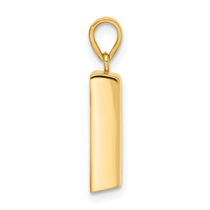 14K Gelbgold Polierter Feingold-Barren-Anhänger