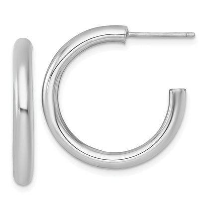 14K Gelbgold Poliert 3.0 X 25mm Röhre C-hoop Ohrstecker