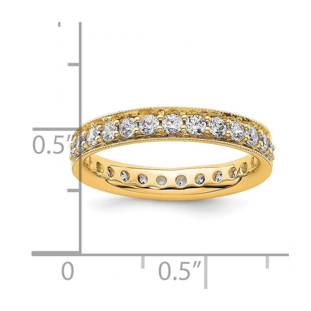 14K Gelbgold Poliert Größe 6 Vintage 1 Karat Diamant Komplett Memoire Ehering Ring