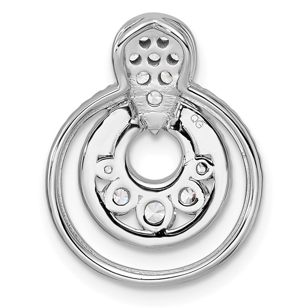 14K Weißgold Poliert 5/8 Karat Diamant Geschichtet Kreise Doorknocker Kette Anhänger