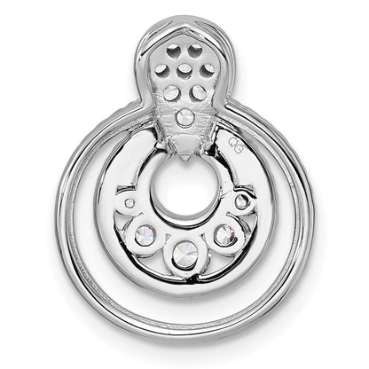 14K Weißgold Poliert 5/8 Karat Diamant Geschichtet Kreise Doorknocker Kette Anhänger