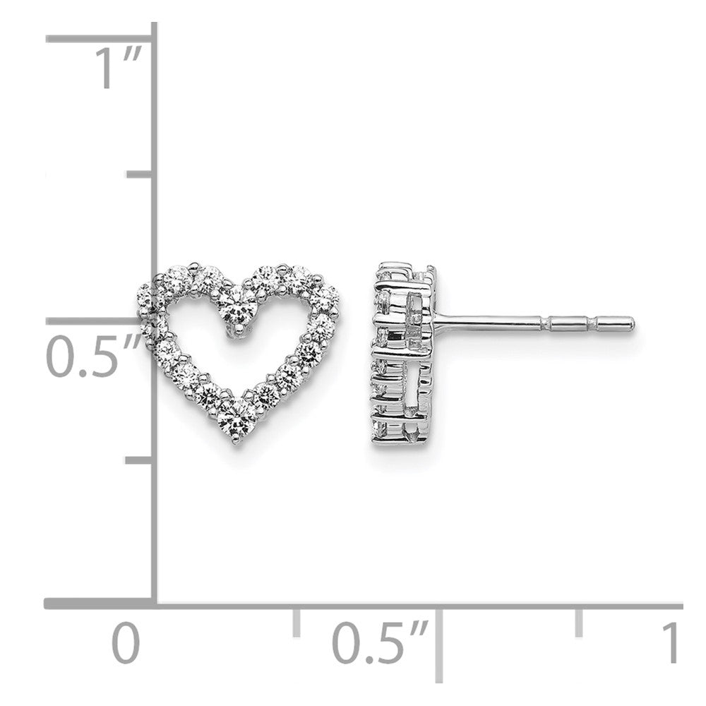 14K Weißgold Ohrstecker Herz mit 0,33K Diamanten