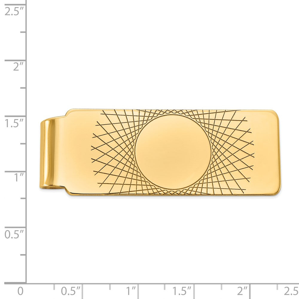 14K Gelbgold Herren Geometric Design Geldklammer