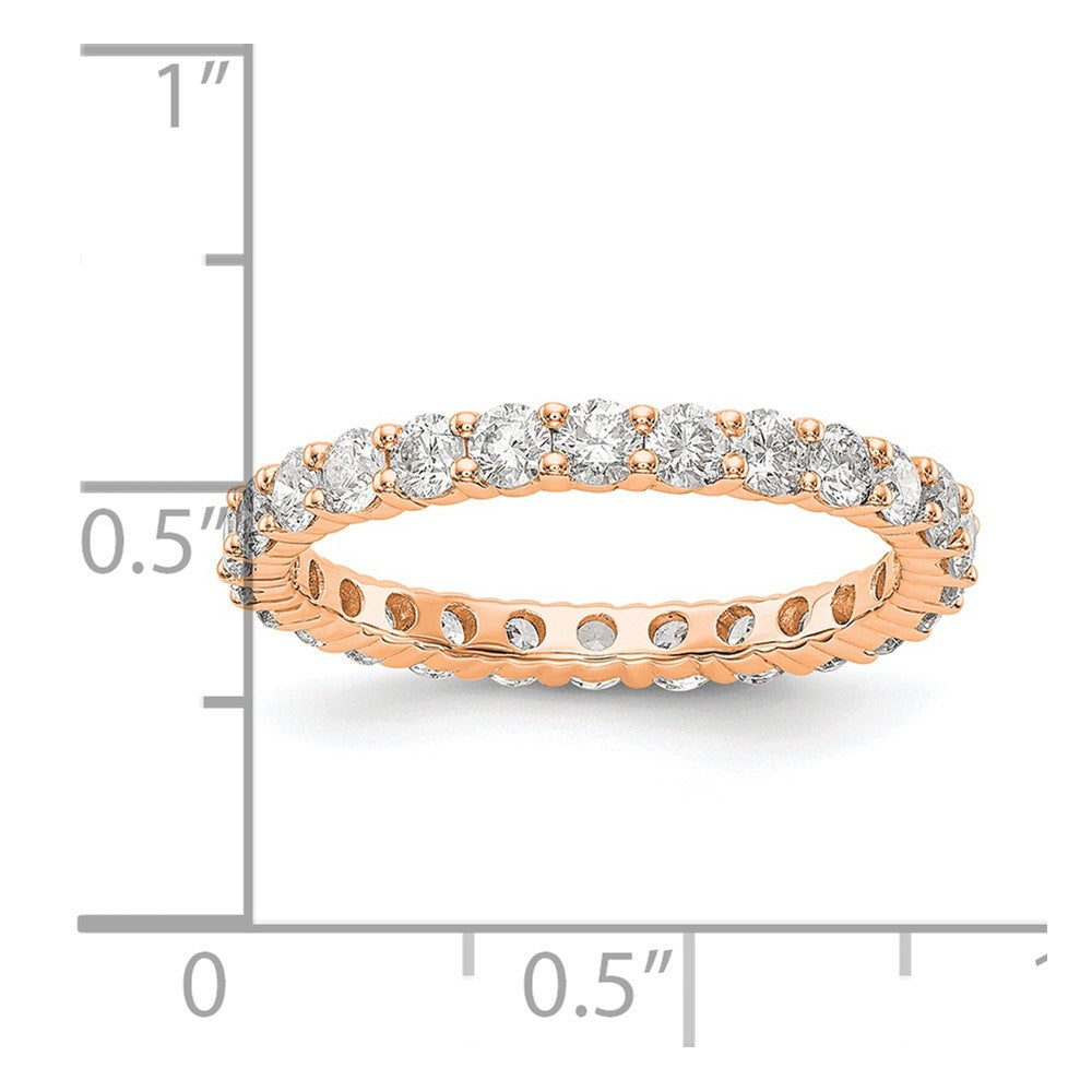14K Roségold 1.5ct Shared Krappen Diamant Memoire Ehering Ring