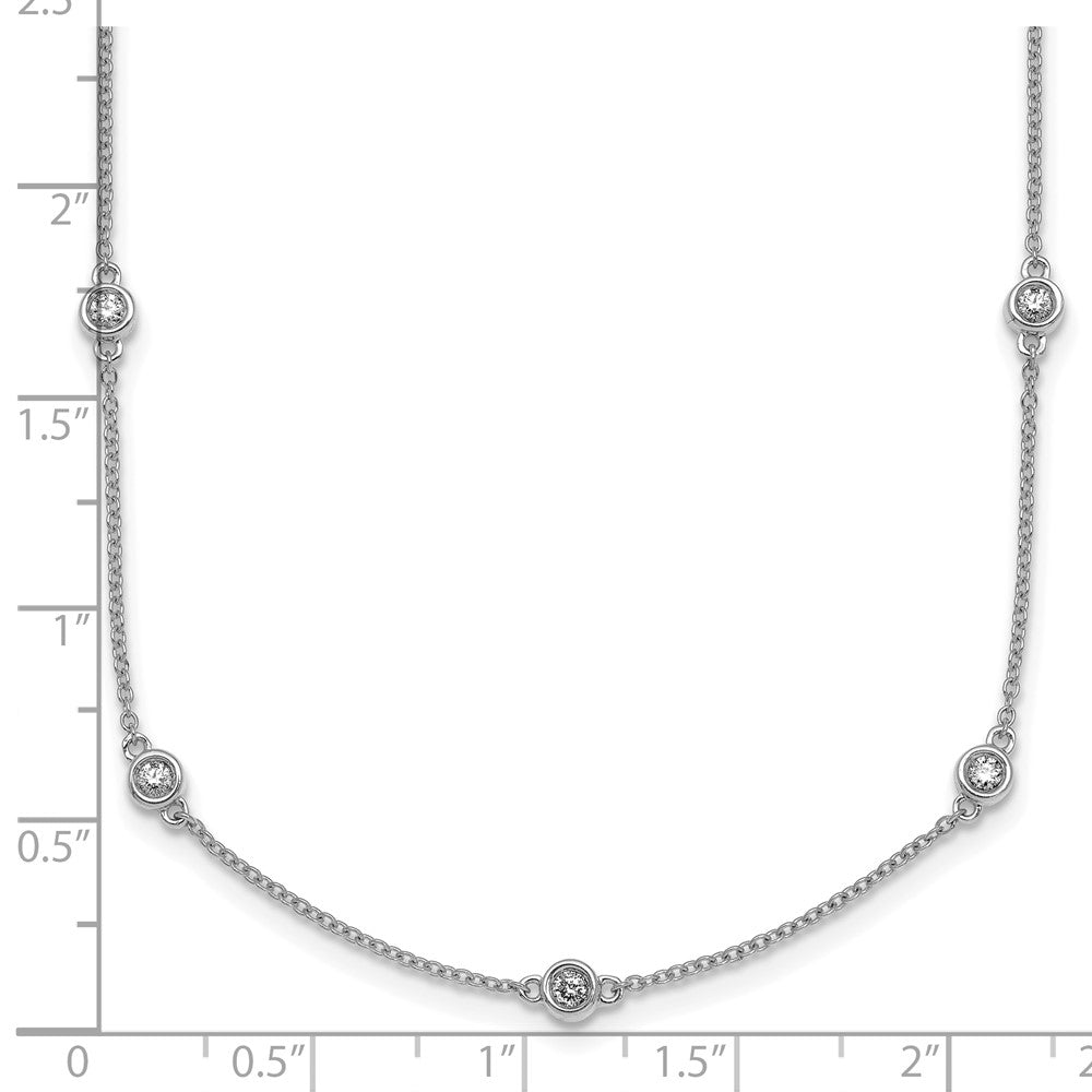14K Weißgold Komplett 5/8 Karat Zargenfassung-set Diamant und Ankerkette Kette 17-station 20 Zoll Halskette