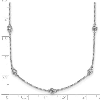 14K Weißgold Komplett 5/8 Karat Zargenfassung-set Diamant und Ankerkette Kette 17-station 20 Zoll Halskette