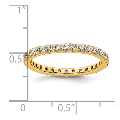 14K Gelbgold Poliert Größe 8 U-shared Krappen 1 Karat Diamant Komplett Memoire Ehering Ring