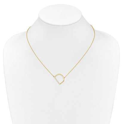 14K Gelbgold Seitlich Diamant Initiale D 18 Zoll Halskette