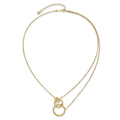 14K Gelbgold Oval Linked Layer Halskette