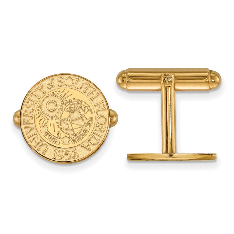 14K Gelbgold Gold Logoart University Of South Florida Wappen Manschette Knöpfe