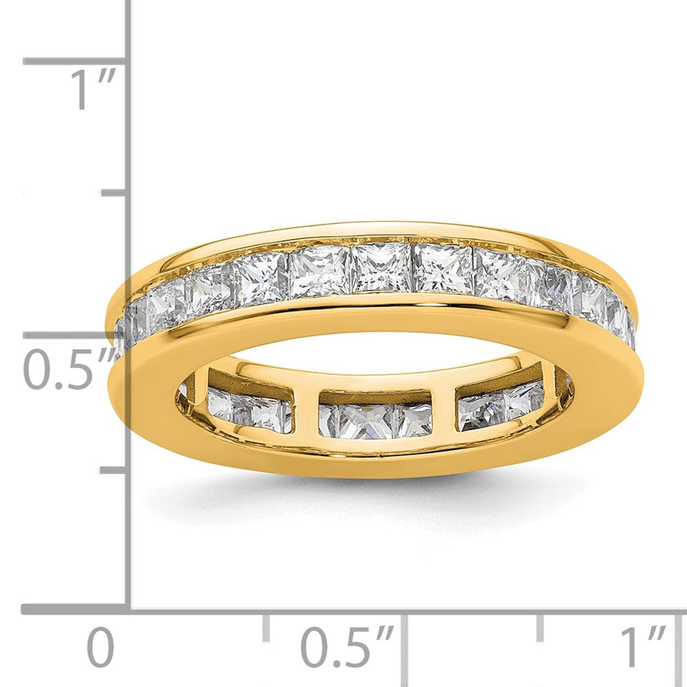 14K Gelbgold Poliert Größe 8.5 Kanalfassung-set 3 Karat Princess Diamant Komplett Memoire Ehering Ring