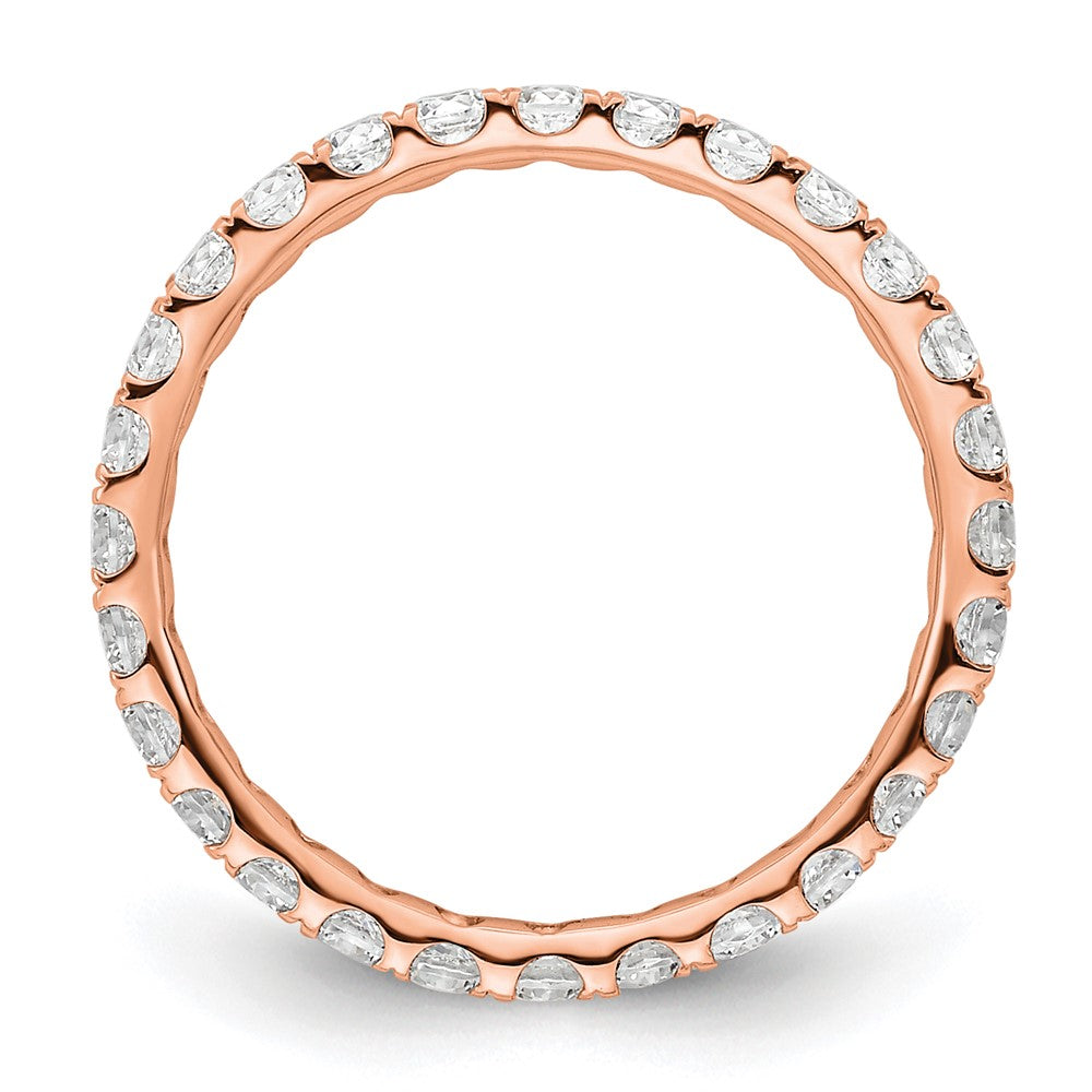14K Roségold Poliert Größe 5.5 U-shared Krappen 1 Karat Diamant Komplett Memoire Ehering Ring