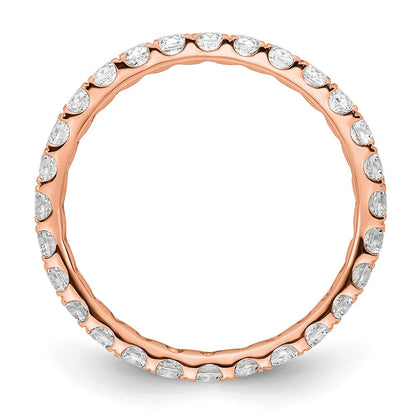 14K Roségold Poliert Größe 5.5 U-shared Krappen 1 Karat Diamant Komplett Memoire Ehering Ring