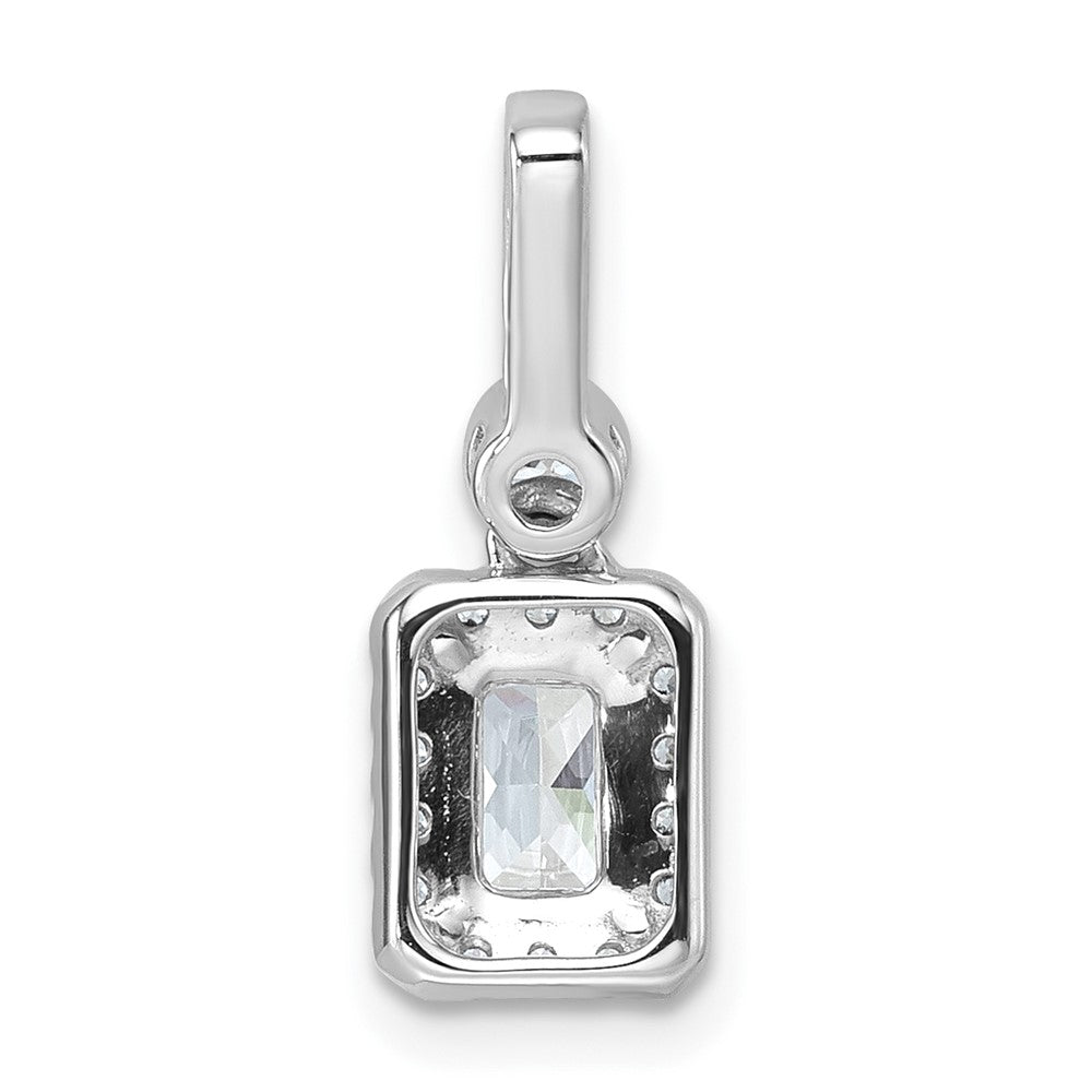 14K Weißgold Anhänger mit 1 Karat Labor-gezüchtetem Diamant VS+ F+ im Radiant-Schliff mit komplettem Halo