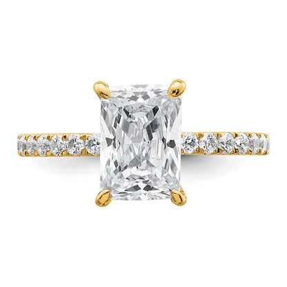14K Gelbgold 2,375 ct. zertifizierter Labordiamant VS/SI+ G+ Radiant-Schliff Solitär-Verlobungsring mit Schwung