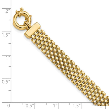 14K Gelbgold Poliert 8.4mm Panther Glieder Gliederarmband