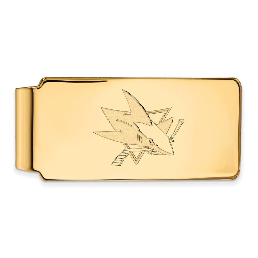 14K Gelbgold Gold Nhl Logoart San Jose Sharks Geldklammer