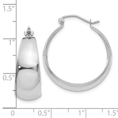 14K Weißgold 10.5x28mm Poliert Verjüngt Creolen
