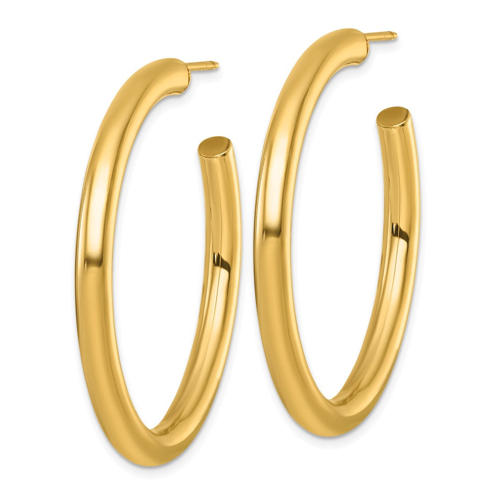 14K Gelbgold Poliert 4.0 X 45mm Röhre C-hoop Ohrstecker