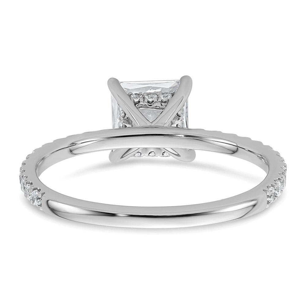 14K Weißgold Verlobungsring mit 1 3/8K zertifiziertem, im Labor gezüchtetem Diamanten VS/SI+ G+ im Prinzess-Schliff, kompletter Solitär mit Flair