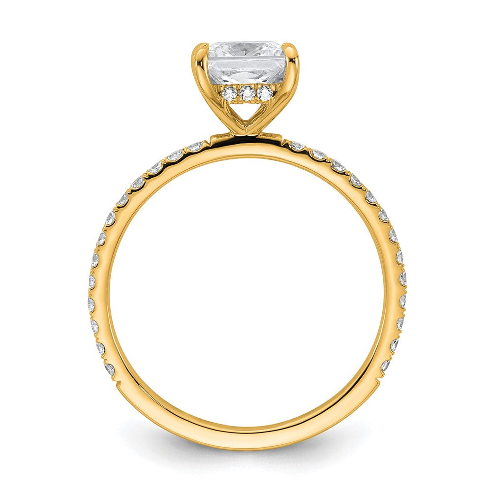 14K Gelbgold 1 3/8K Zertifizierter Laborgezüchteter Diamant VS/SI+ G+ Princess Solitär-Verlobungsring mit Flair