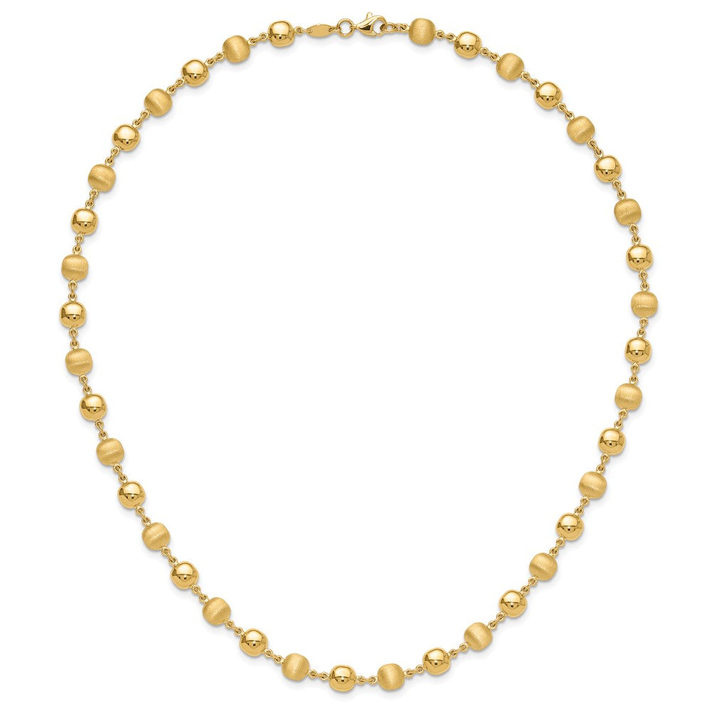 14K Gelbgold Poliert und Satiniert 5.5mm Gewölbt Kreise 17.75 Zoll Halskette
