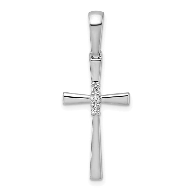 14K Weißgold Kreuzanhänger mit 0,07 ct. Diamant