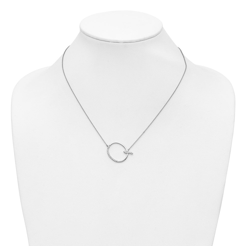 14K Weißgold Seitlich Diamant Initiale Q 18 Zoll Halskette
