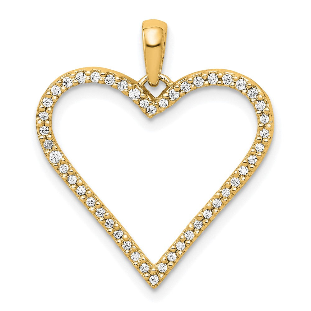 14K Gelbgold Herz-Anhänger mit 0,167 ct. Diamant