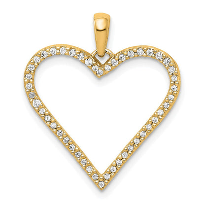 14K Gelbgold Herz-Anhänger mit 0,167 ct. Diamant