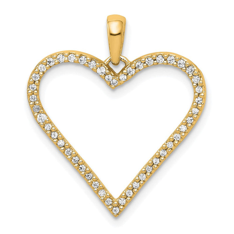 14K Gelbgold Herz-Anhänger mit 0,167 ct. Diamant