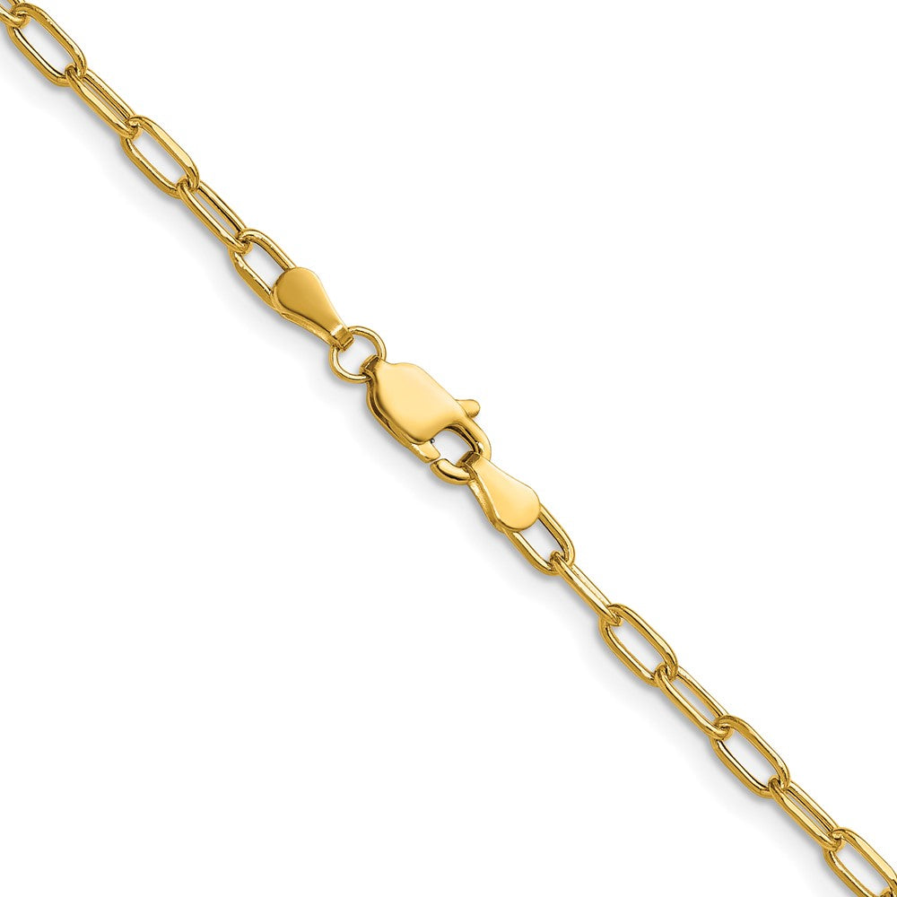 14K Gelbgold 3.0mm Halbmassiv Abgeschrägt Büroklammer Halskette