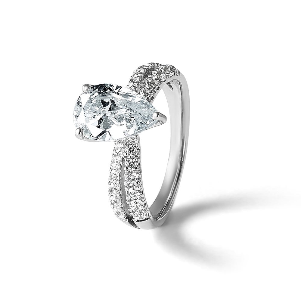 True Origin 14K Weißgold Verlobungsring mit Birnenschliff, 2,625 ct., im Labor gezüchteter Diamant VS+ F+, komplett