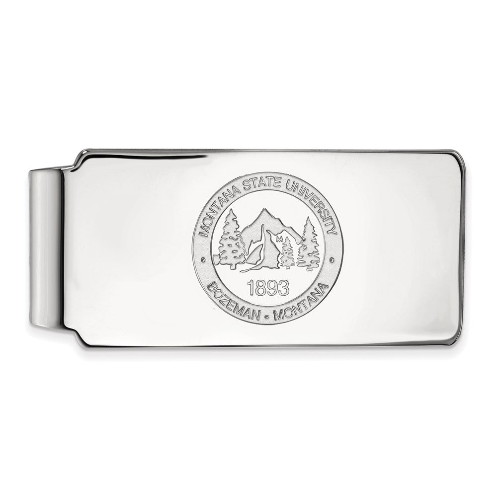 10K Weißgold Logoart Montana State University Wappen Geldklammer