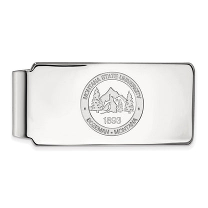 10K Weißgold Logoart Montana State University Wappen Geldklammer