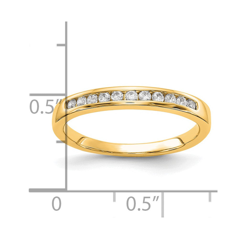 14K Gelbgold 1/5 Karat Im Labor Gezüchtet Diamant Vs/si+ G+ Komplett Kanalfassung Set Ehering Ring