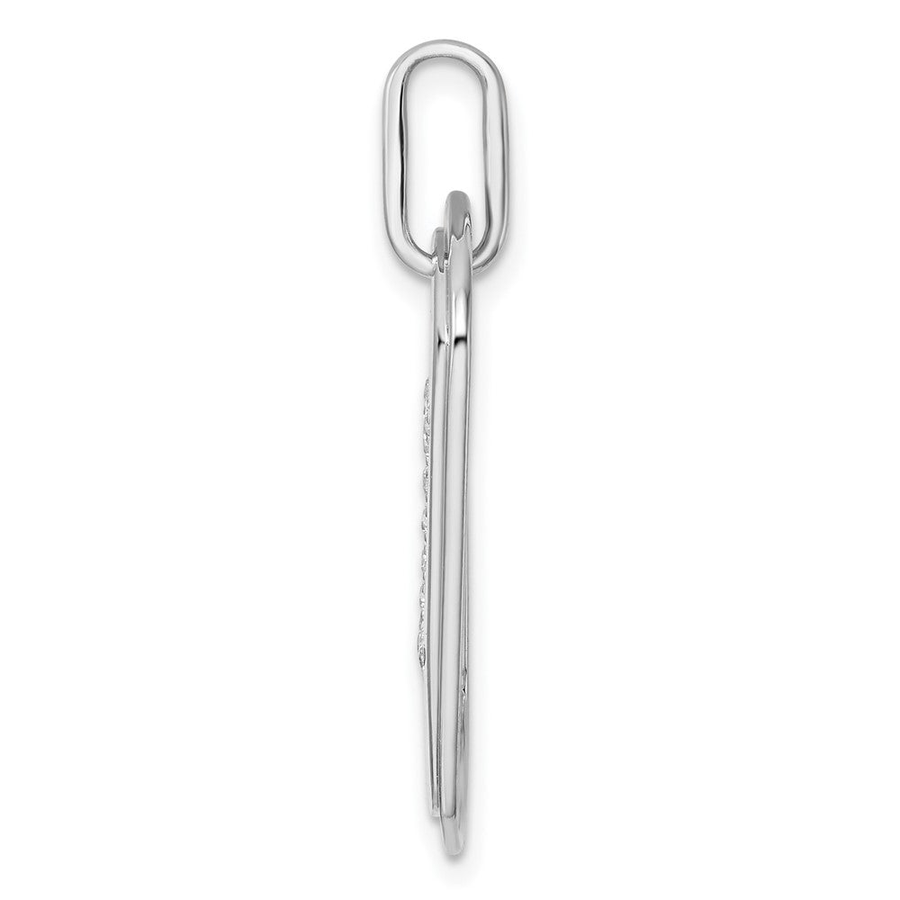 14K Weißgold Diamant-Initial-„I“-Dog-Tag-Charm