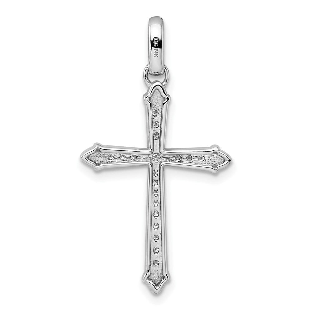 14K Weißgold Diamant-Kreuzanhänger, 0,2 Karat