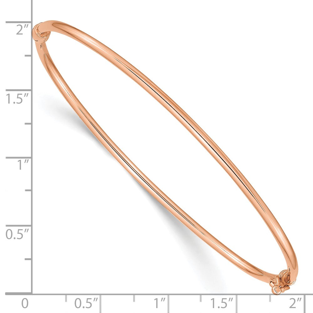 14K Roségold Poliert 2.00mm Klappbar Oval Armreif Armband