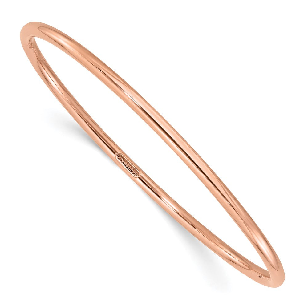 14K Roségold Poliert 3.00mm Schieber-on Rund Armreif Armband