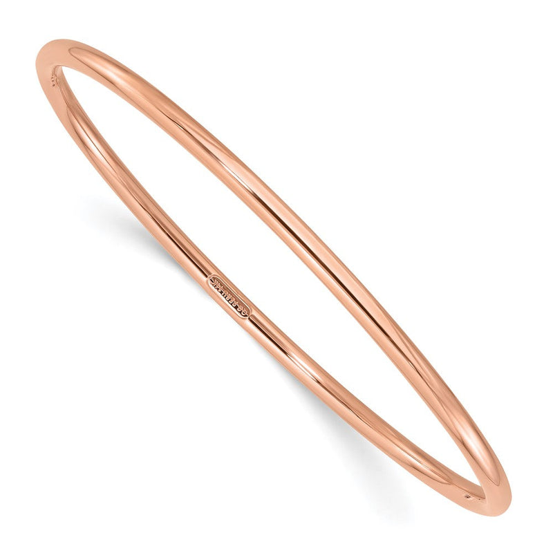 14K Roségold Poliert 3.00mm Schieber-on Rund Armreif Armband
