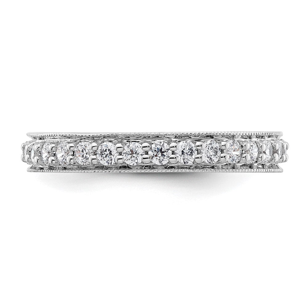 14K Weißgold Poliert Größe 8.5 Vintage 1 Karat Diamant Komplett Memoire Ehering Ring