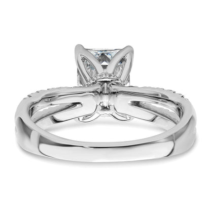 True Origin 14K Weißgold 2 5/8K Labor gezüchteter Diamant VS+ F+ Komplett Radiant-Verlobungsring