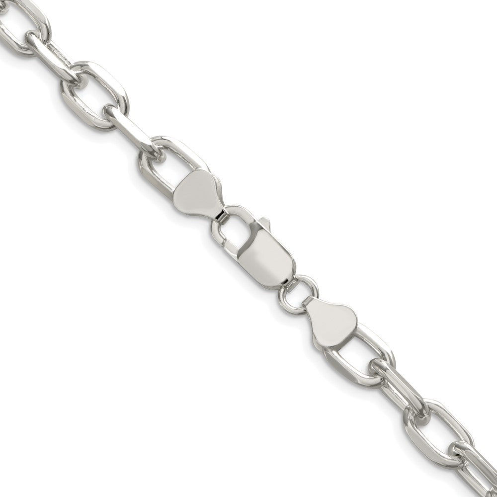 Sterlingsilber Rhodiniert 7.5mm Diamantiert Lang Glieder Ankerkette 26 Zoll Kette