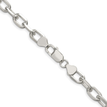 Sterlingsilber Rhodiniert 7.5mm Diamantiert Lang Glieder Ankerkette 26 Zoll Kette