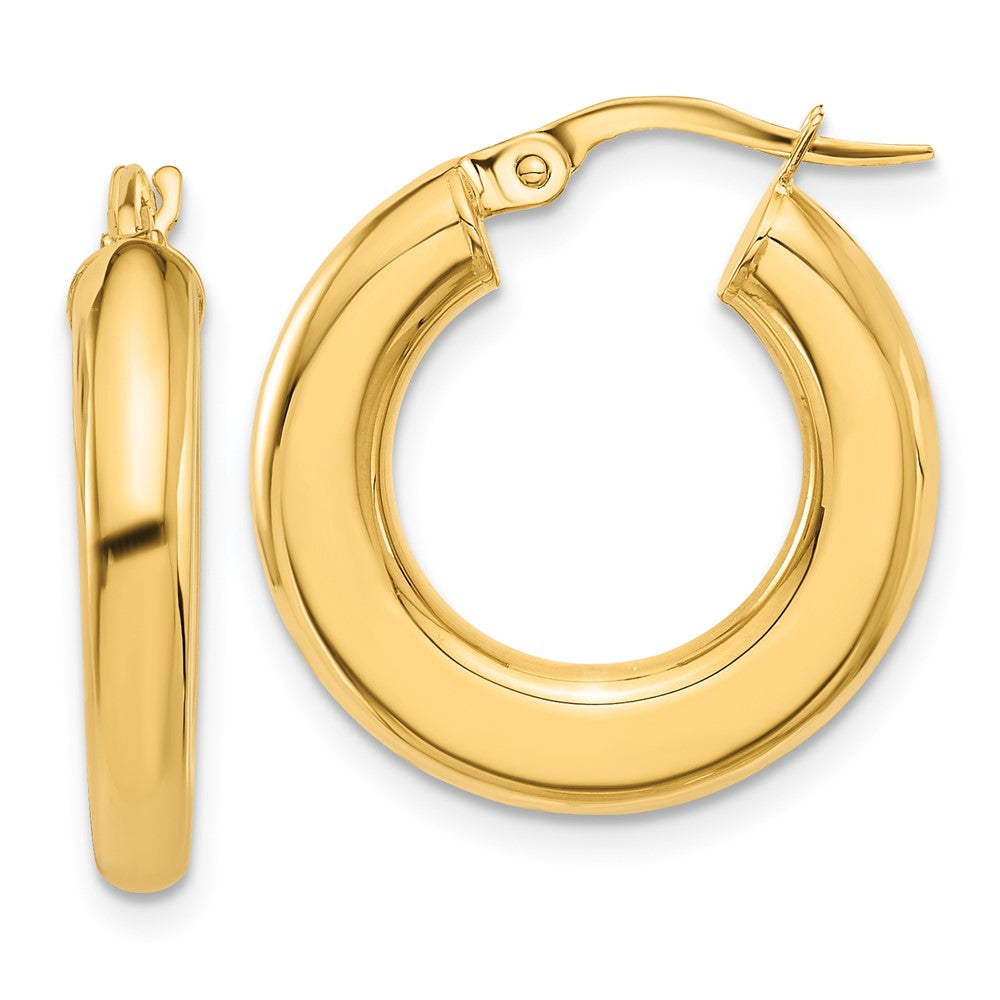 14K Gelbgold 3x23mm Poliert Röhre Creolen