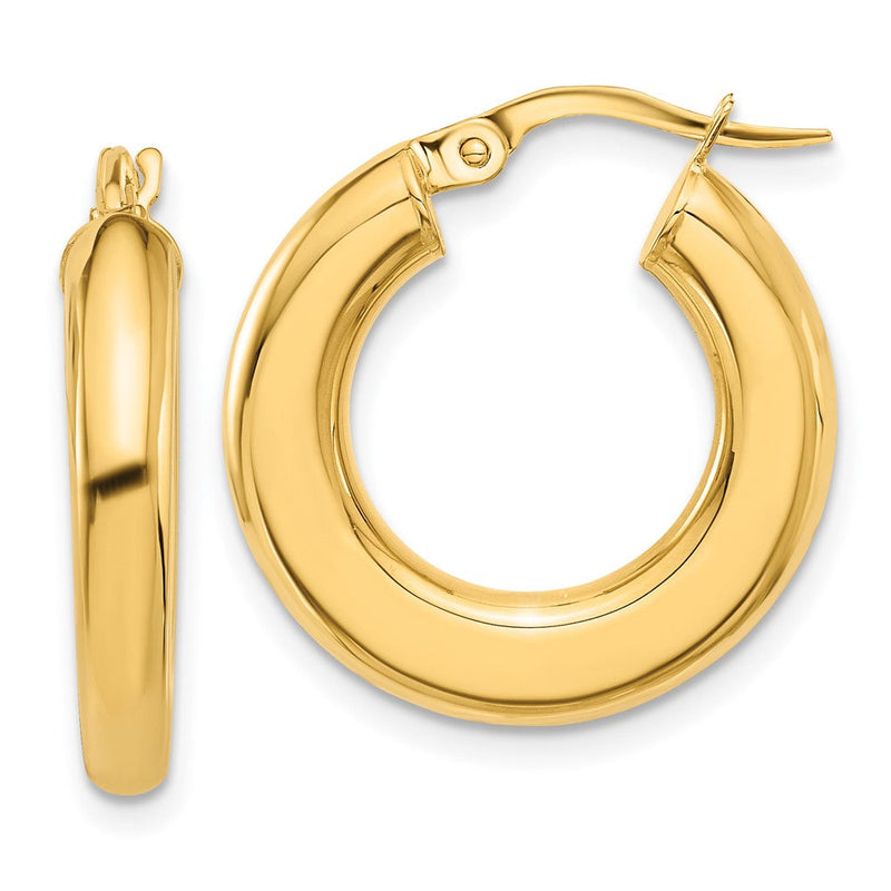 14K Gelbgold 3x23mm Poliert Röhre Creolen