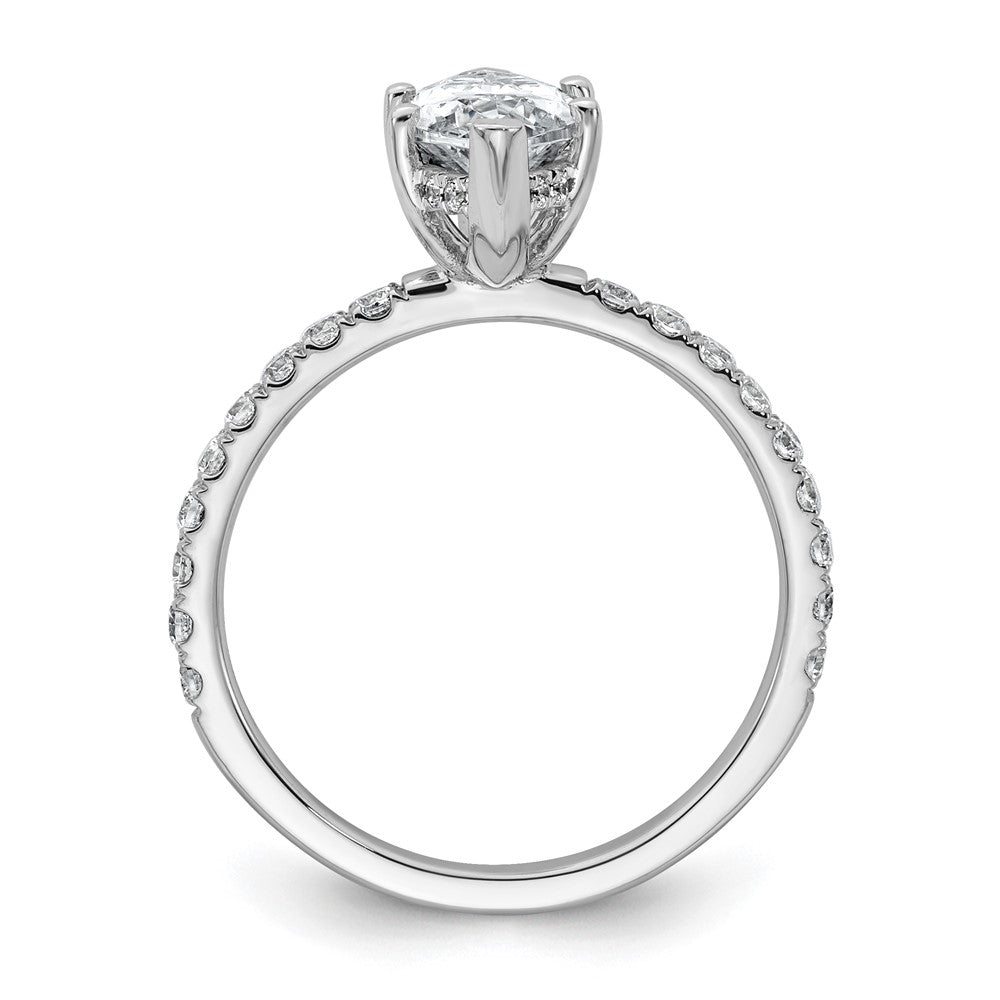14K Weißgold Verlobungsring mit 2,625 ct. zertifiziertem, im Labor gezüchtetem Diamanten VS/SI+ G+ im Marquise-Schliff, Solitär mit Flair, komplett